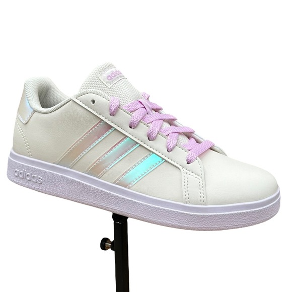 adidas Other - Adidas Grand Court Youth Girls Casual Sneakers Size 7 Chalk White-Lilac Low Top‎
